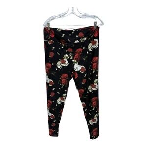 Lularoe Valentines Roses Hearts Leggings TC Tall Curvy Black Comfort Soft